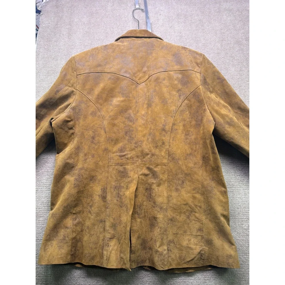 Scully Leather Blazer Mens 48 Brown Good Western Distressed Sport Coat Yoke